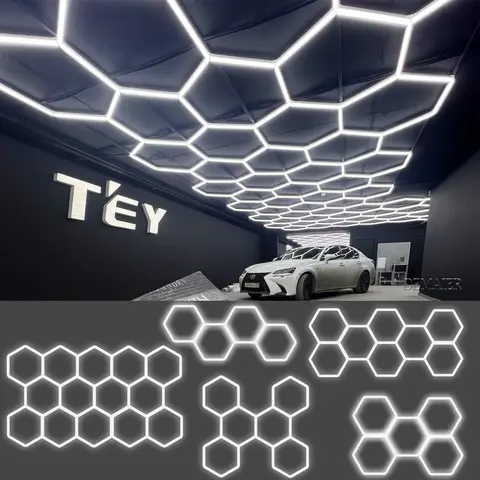 220V 벌집 Led DIY 차고 빛 육각형 Led 램프 튜브 이발소 조명 워크샵 4S 자동차 쇼 자동차 바디 수리 체육관