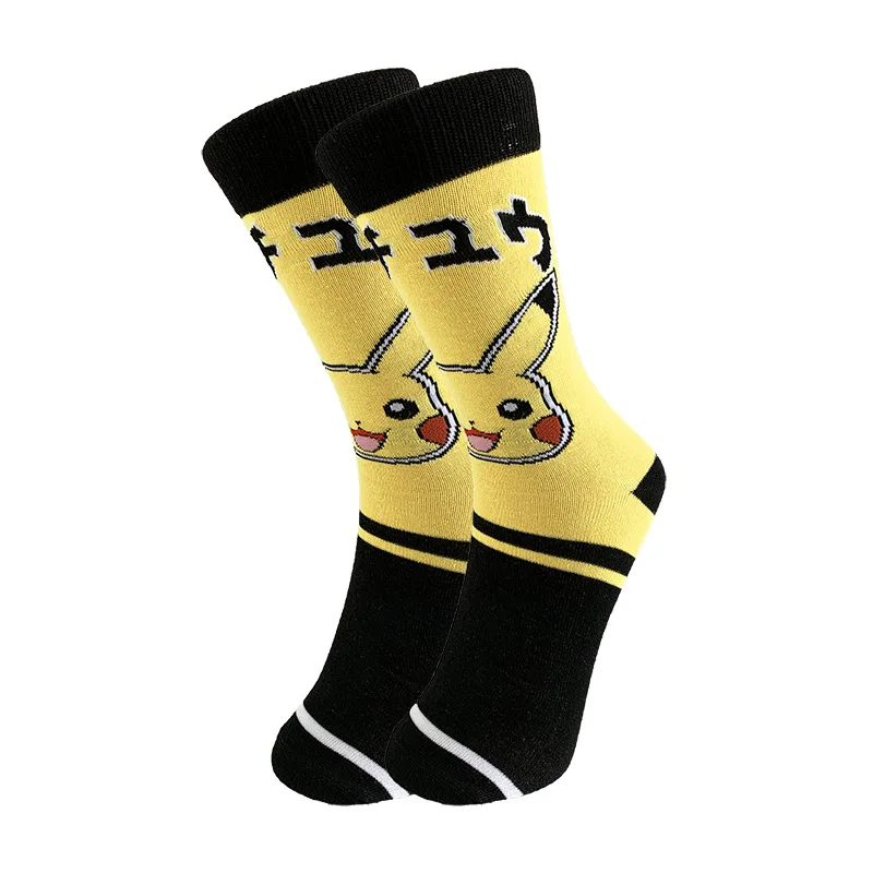 NEW Anime Pokemon Personality Mid Tube Socks Pikachu Cartoon Men\'s Women\'s Cotton Socks Poke Ball Purple Monster Lover Gift