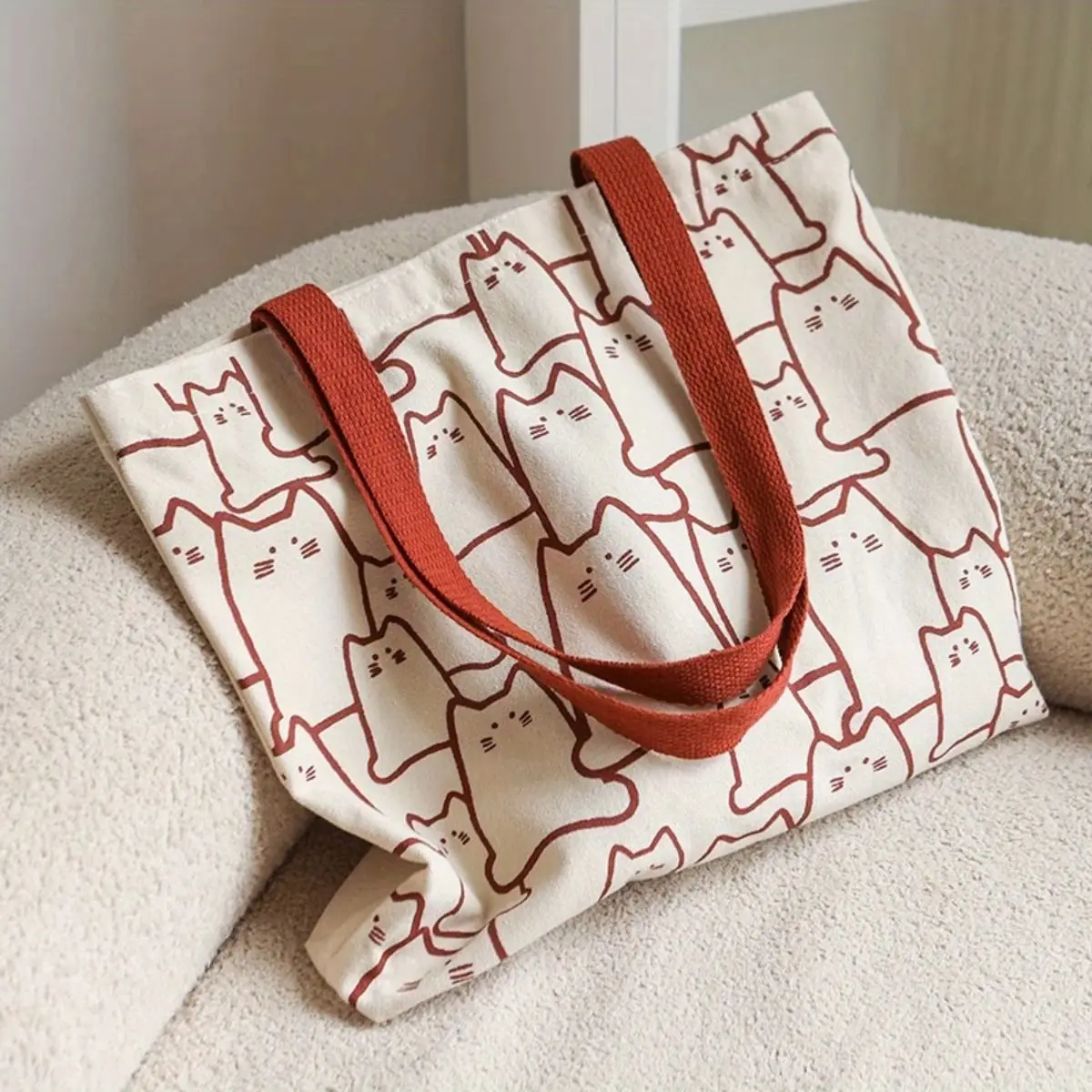 حقائب قماش للنساء 2025 المتسوق عادية القطط لطيف مع سحاب مصمم حقيبة يد النمط الياباني الكرتون حقائب كتف صغيرة