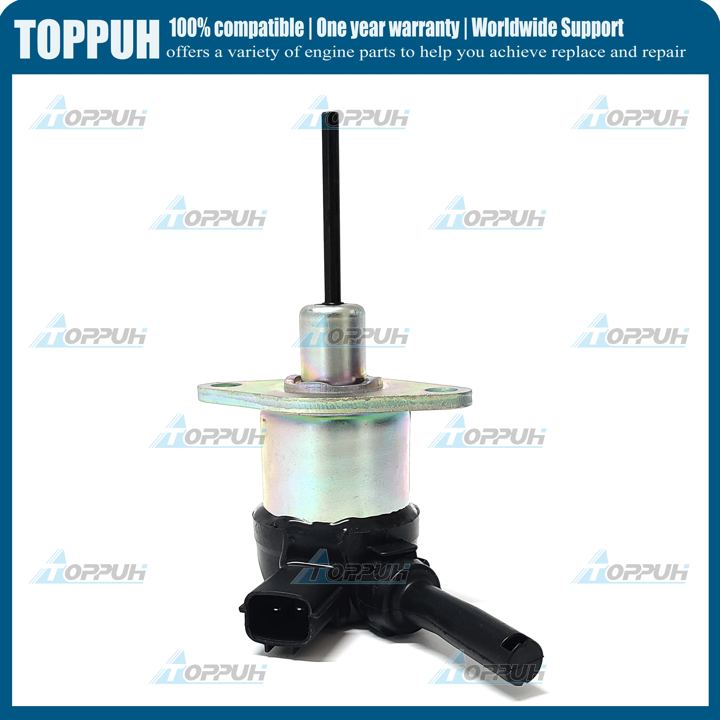 TOPPUH 12V Fuel Shut Off Solenoid 1A021-60010 1A021-60015 for Kubota V2003 V2203 V2403 D1503 D1703 D1803 L2800 L3130 L3200