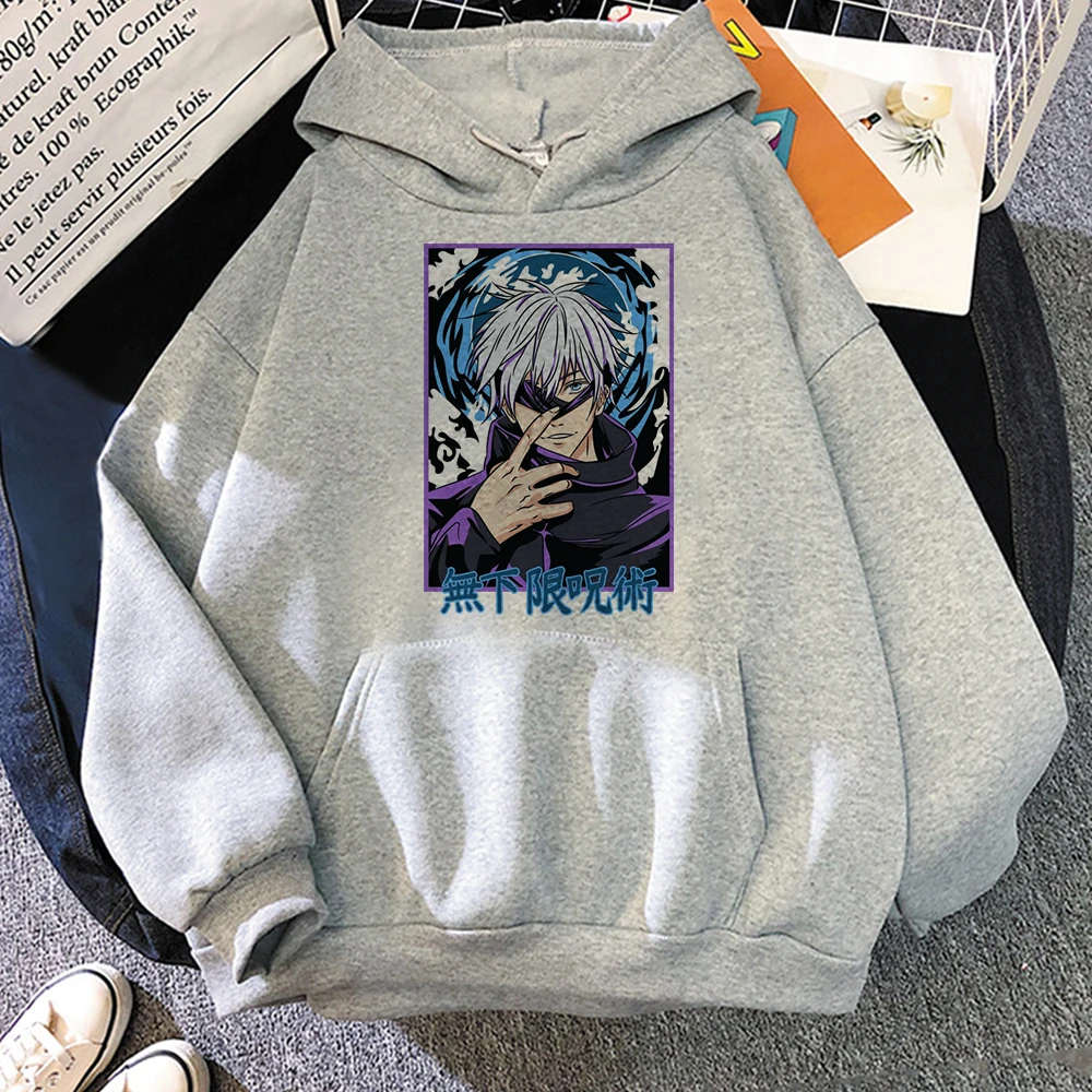 Anime Jujutsu Kaisen Manga Gojo Satoru Graphic Hoodies Vintage Oversized Hooded Long Sleeves Cotton Hoodie Men Women Clothes