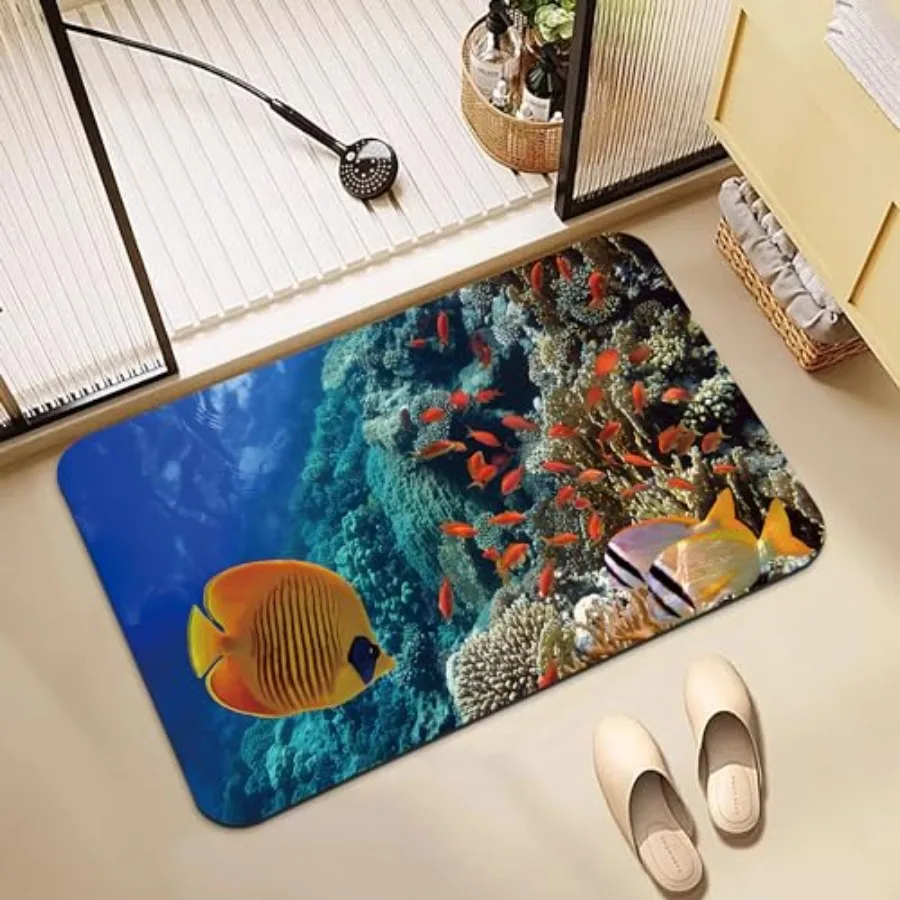 

Bathroom Rugs Non Slip Quick Dry Bath mat Rubber Bathroom mat, Super Absorbent Bath mat, Washable Bathroom mat Bath Rugs, Showe