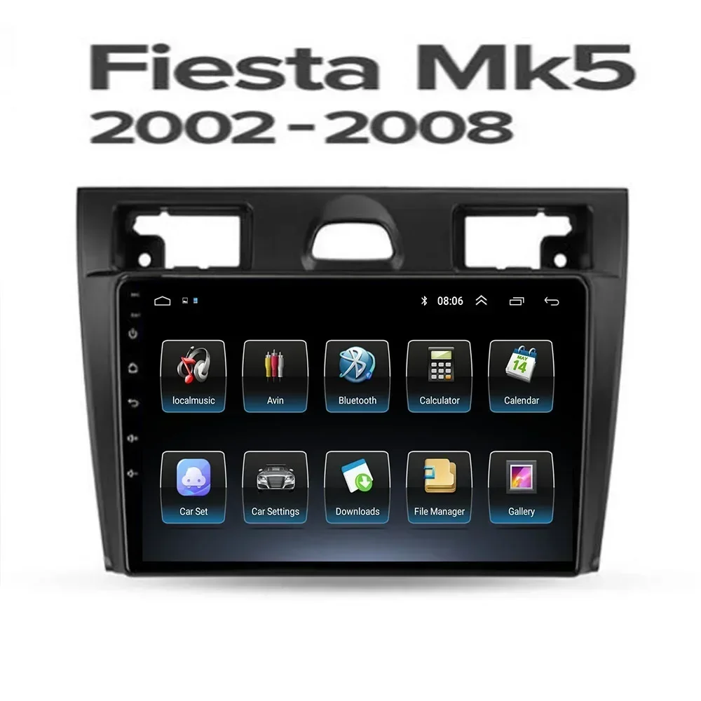 포드 피에스타 Mk VI 5 Mk5 2002 - 2008 멀티미디어 플레이어, DVD 오토라디오 비디오 카플레이, GPS 내비게이션, 안드로이드 13 차량용 스테레오 라디오