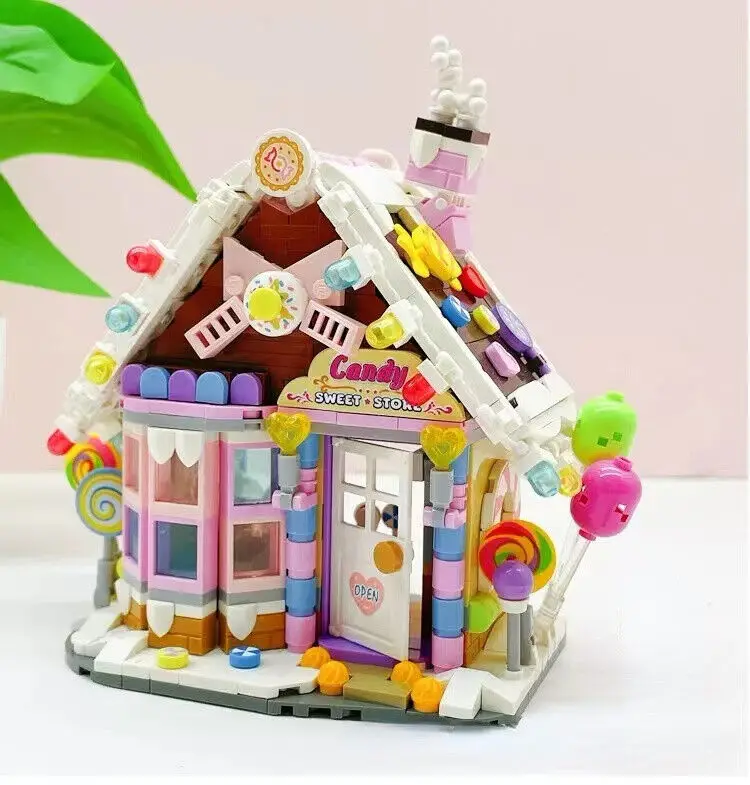 LOZ-Mini décennie s de Construction, Briques, Jouets, Puzzle DIY, Café de Noël, Maison de Bonbons, Cadeau de Vacances, Décorations pour la Maison,