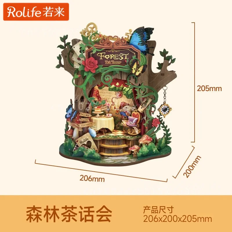 Rolife Forest Tea Party DIY Music Box Miniature Tree House Wooden Assembling Micro Scene Model Toys Decoration Collectible Gifts - view 6
