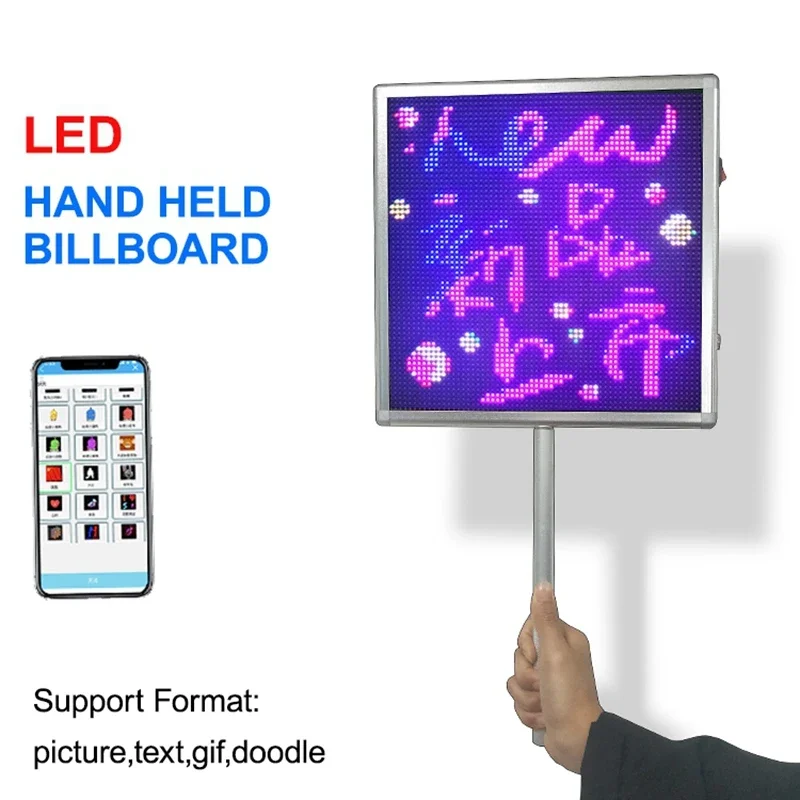 Panneau LED Programmable avec application WIFI, batterie USB, affichage publicitaire Rechargeable, Ticker, panneau d'affichage LED Portable