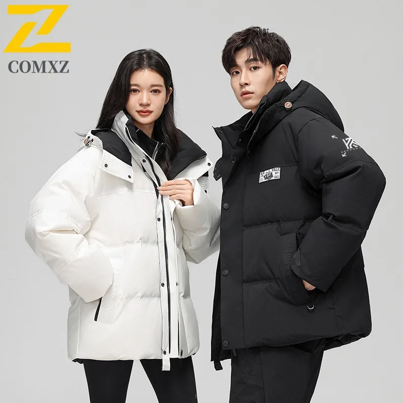 

COMXZ Premium Unisex Down Jacket 2025 Winter Snow Warm Lightweight Down Coat Trendy Hong Kong Style Casual Fashion Men Coat