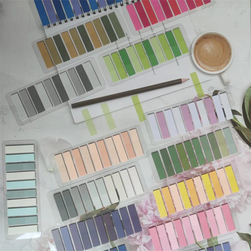 24 Packs 4800Pcs Page Marking Sticky Note Tabs PET Page Markers Transparent Classify File Label Memo Stickers for Office