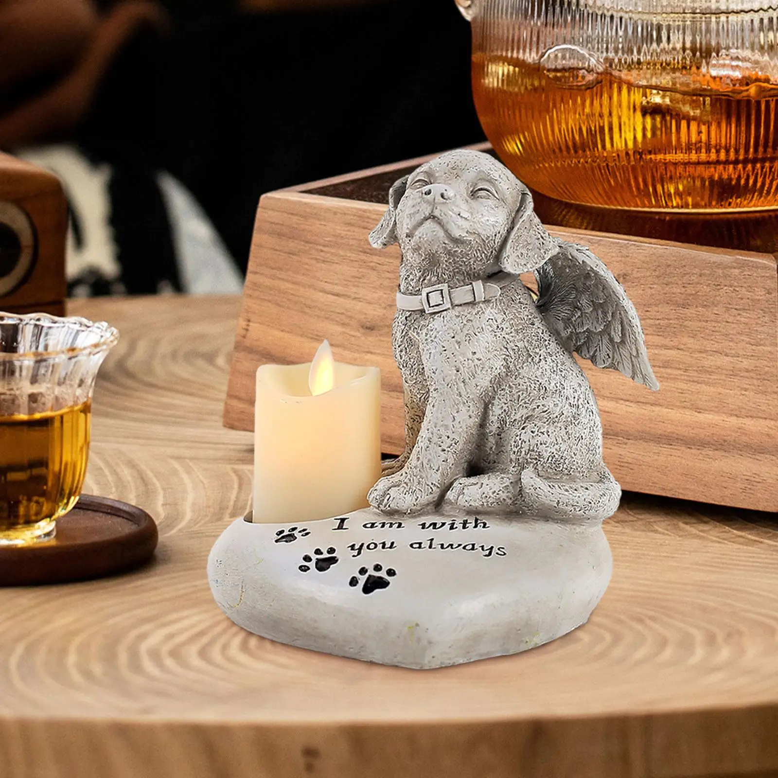 Dog Memorial Statue Remembrance Gift Resin Animal Figurine Sympathy Forever in Our Hearts Loss of Dog Gift Dog Remembrance Gift