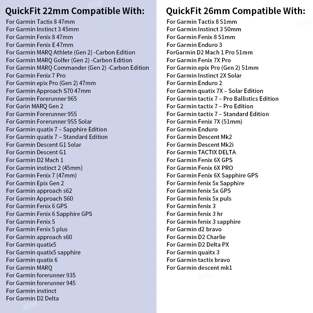 حزام ساعة سيليكون QuickFit 26 ملم 22 ملم لـ Garmin Fenix 7X 7 pro 6X 6 / Epix Pro 51 ملم / Instinct 2X Solar / Approach S70 47 ملم