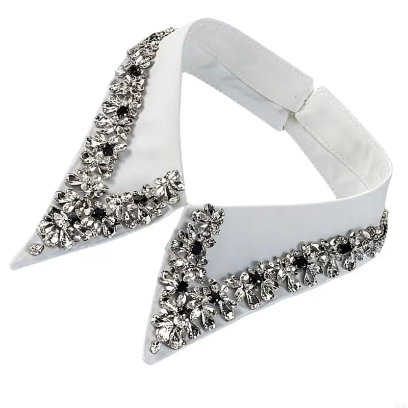 エレガントな取り外し可能なラインストーンの首輪ドレスシャツスタイリッシュなファッションアクセサリー-y166