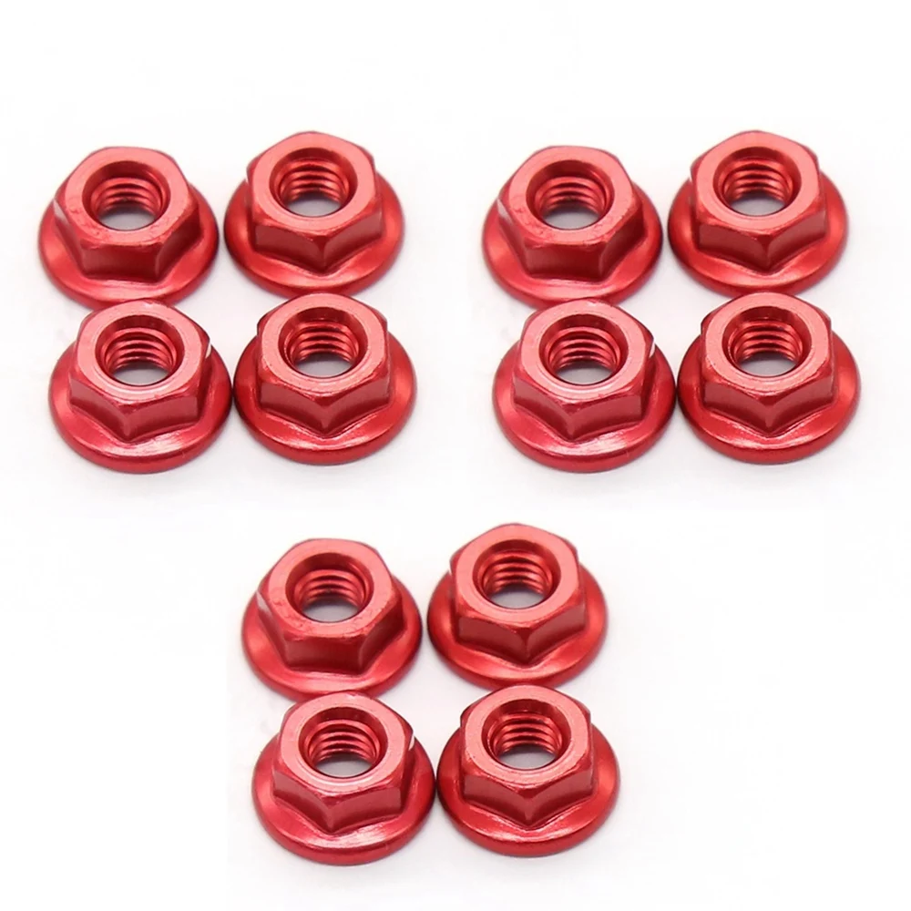 12PCS Metal M4 Wheel Lock Nuts for 1/10 RC Car Crawler Traxxas TRX4 TRX6 Axial SCX10 90046 AXI03007 Redcat MST,A