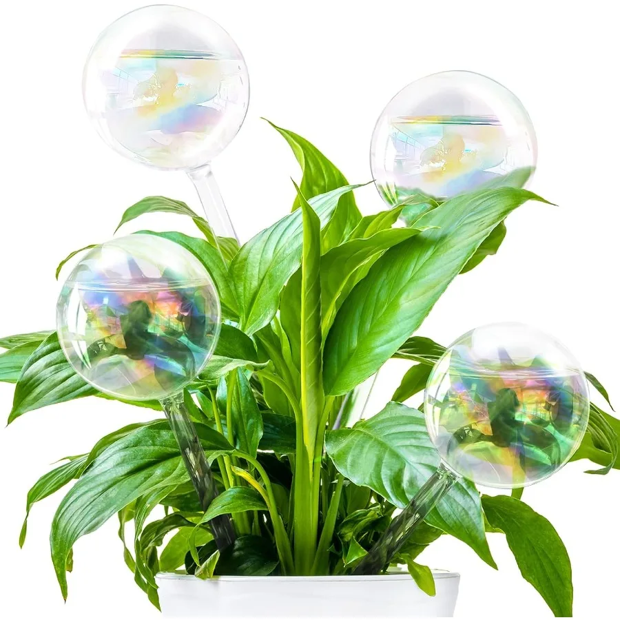 

4 Pcs Plant Watering GlobesRainbow Gradient Glass Watering Devices Self Watering Planter Insert Plant Accessories for Indoor Ou
