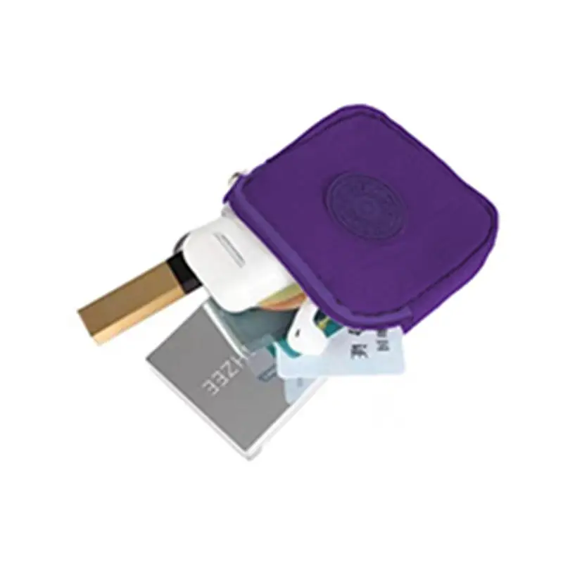 Mini monedero cuadrado, bolsa de almacenamiento con cremallera Simple, bolsillo para dinero, bolso para llaves de Color sólido, cartera bonita para hombres y mujeres, monedero, monedero