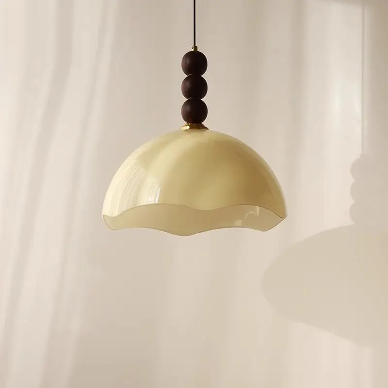 

Bauhaus Mid Century Wood Eggshell Pendant Light Retro Cream for Kitchen Island Bar Restaurant Bay Window Hallway Led Lights