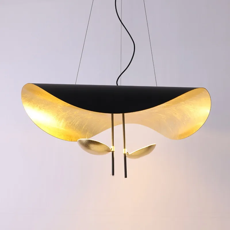 

Italian Creative Lotus Leaf Art LED Pendant Lamp Restaurant Bedroom Clothing Store Living Room Chandelier Indoor Lighting Decor