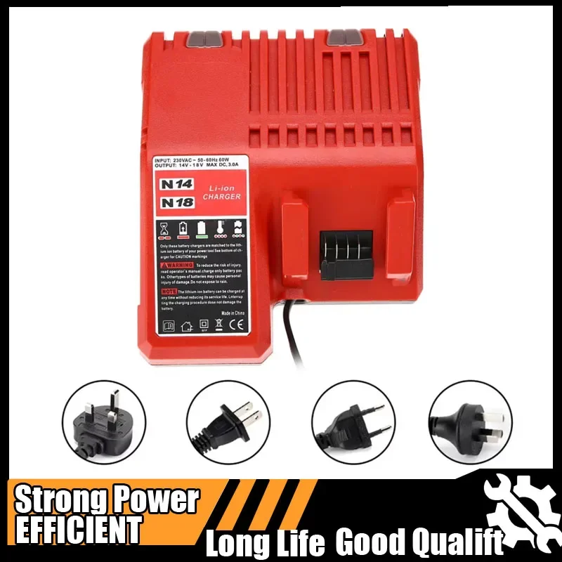 

Replacement Li-ion Battery Charger Multi Voltage Charger For Milwaukee M18 14.4V-18V 48-11-1850 48-11-1840 48-11-1815 48-11-1828