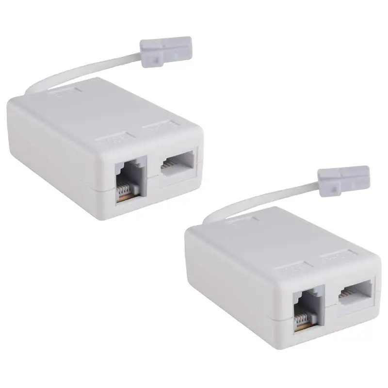 

Precisionn BT Plug To ADSL RJ11 Broadband Internet Microfilter Splitter 2 Pack, BT Male To BT & RJ11 Female For Landline Modem