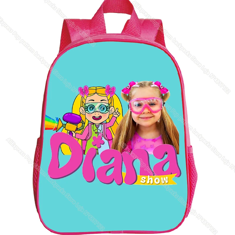 Diana e Roma Show Mochilas para Crianças, Mochila Escolar, Jardim de Infância, Crianças Bookbag, Baby Girls Rucksack, Impermeável