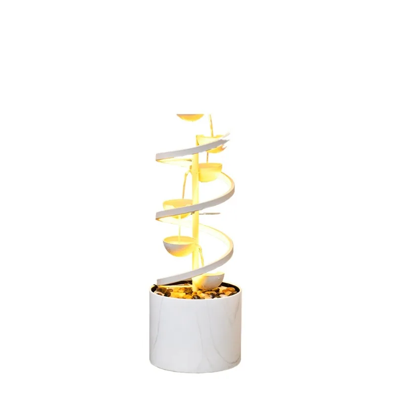 Modern light luxury flowing water ornament circulating water living room TV cabinet sofa next to floor decoration