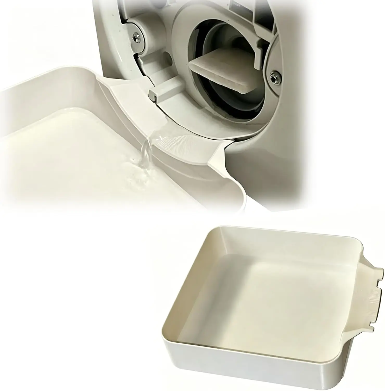 Front Load Washer Leak Proof Drain Water Catch Tray, Washing Machine Drain Pump Filter Cleaning Storage Pan