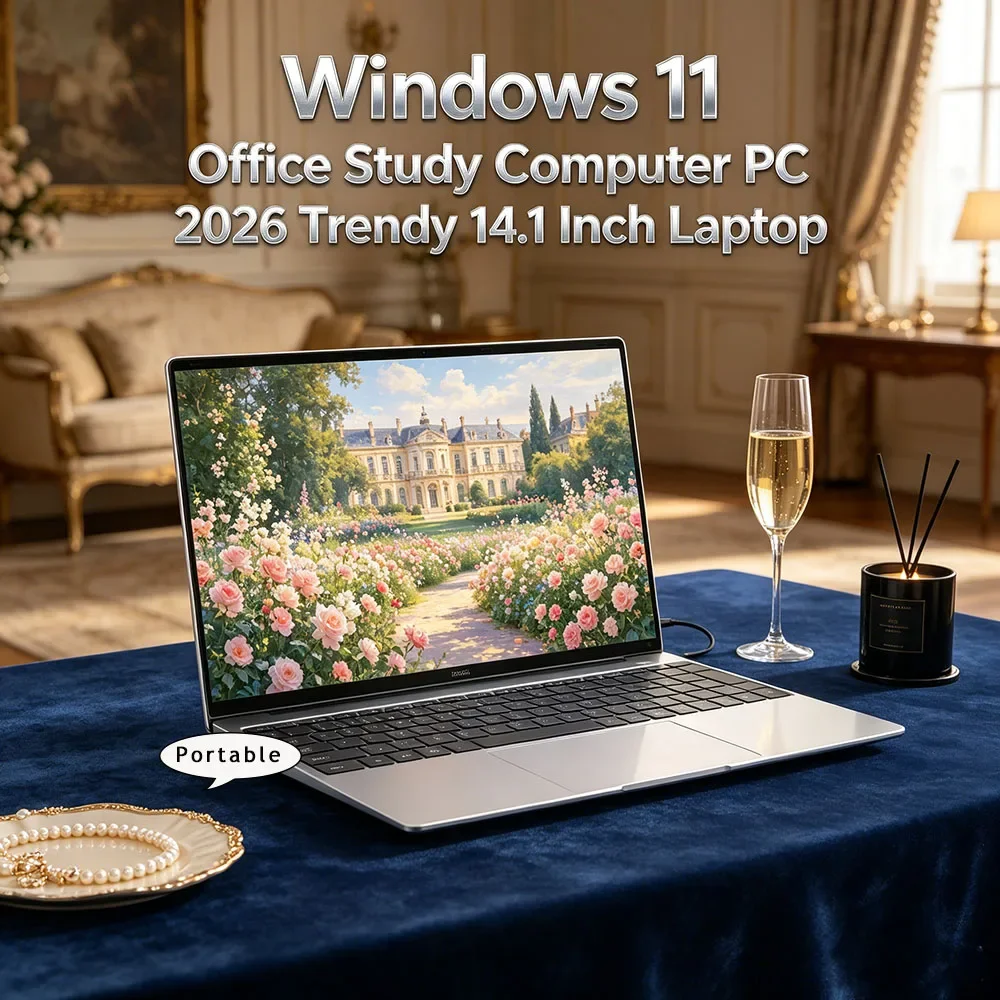 

Ultra Slim 14.1 Inch Fast Gaming Laptop Intel 4405U 16GB RAM 2TB SSD 1920*1080 Windows 11 Pro Compact Study Notebook