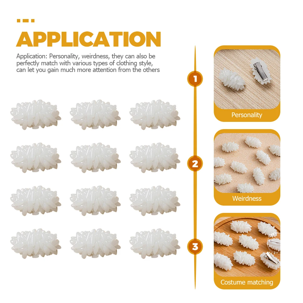 

12 Pcs Rice Hairpin Accessories Women Girls Clips Barrettes Lightweight Plastic Durable Lovely Design Fits Clothing Styles White