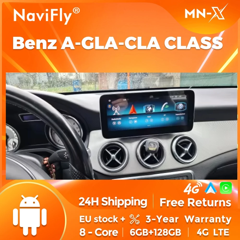 NaviFly 12.5 ''Android Auto Wireless Carplay Per Mercedes benz Classe A W176 GLA X156 CLA C117 2013 - 2018 Sistema Intelligente AutoRadio