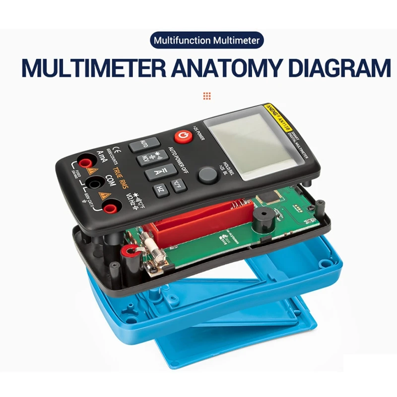 ANENG AN113B Digital Multimeter True RMS With Temperature Tester 6000 Counts Auto-Ranging AC/DC Transistor Voltage