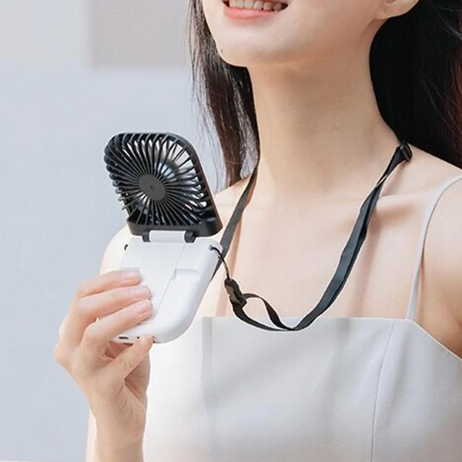 

Мини-подвесные шейные вентиляторы Портативные складные перезаряжаемые вентиляторы Mute Power Bank Ручной вентилятор с питанием от батареи и дисплеем для путешествий