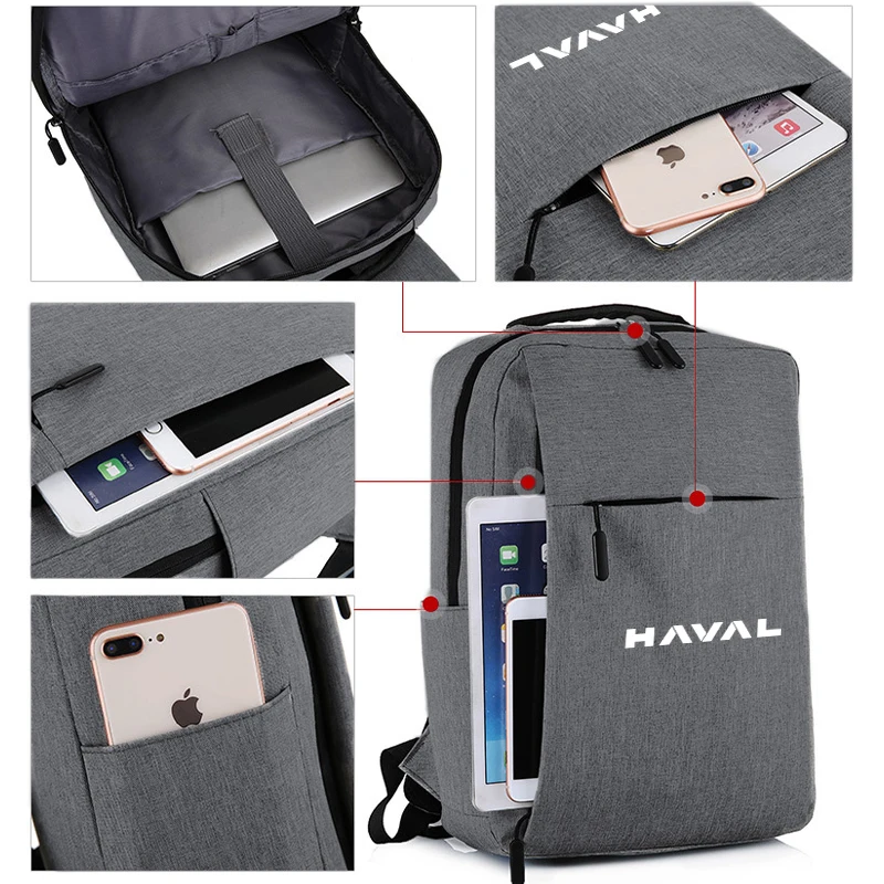 USB قابلة للشحن حقيبة مدرسية مقاوم للماء محمول على ظهره ل Haval H6 F7 Dargo M6 H9 H6S F7X Jolion X DOG XY H2 H3 H5 H7 H8 M4