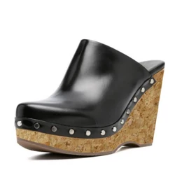 DIZHUANG shoes Fashionable women's high heels. About 12.5cm heel height. Wedges slippers. Closed toe slippers. Outdoor slippers.