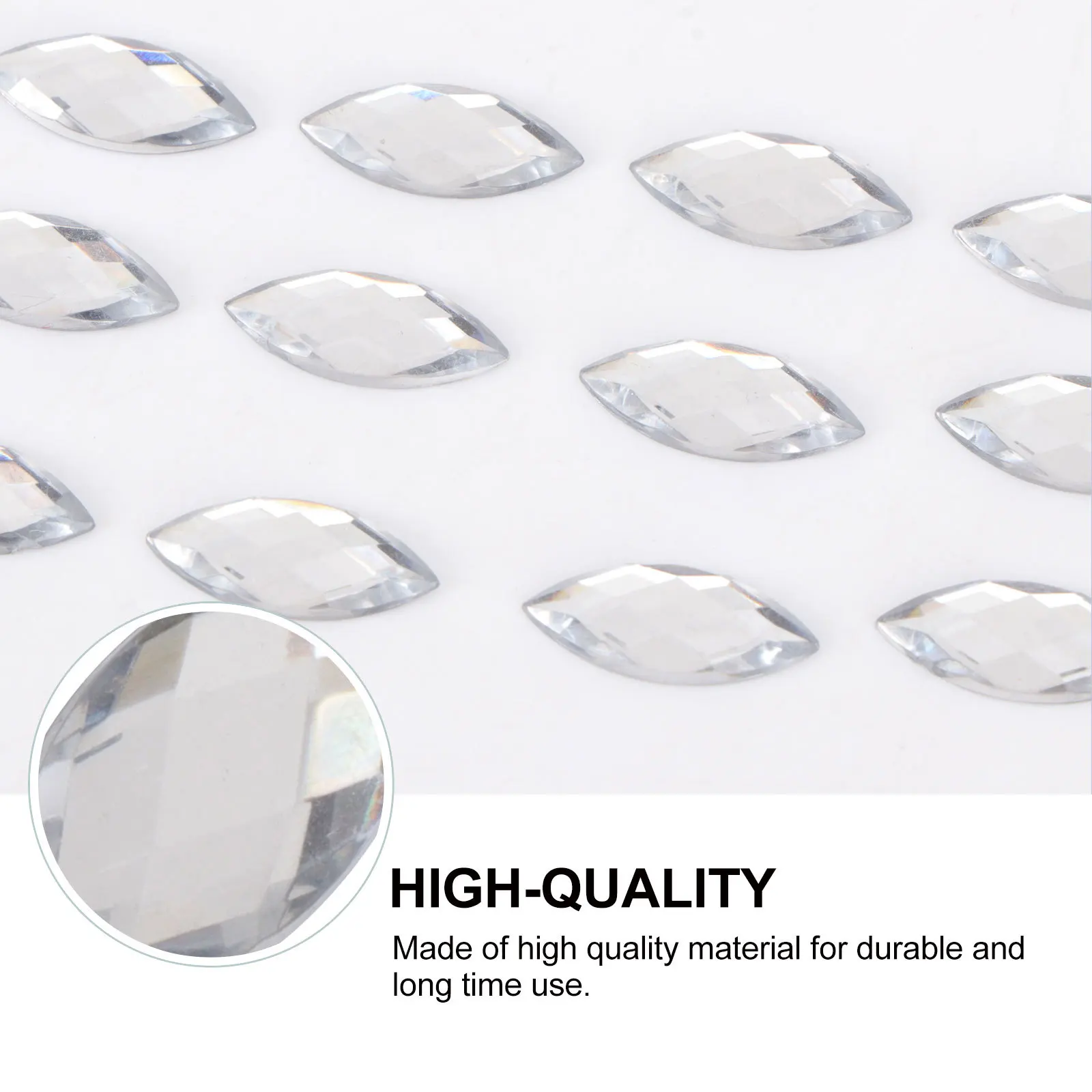 200 قطعة من أحجار الراين للملابس والخياطة والحرف اليدوية والخياطة والنسيج المسطح الفضي #1