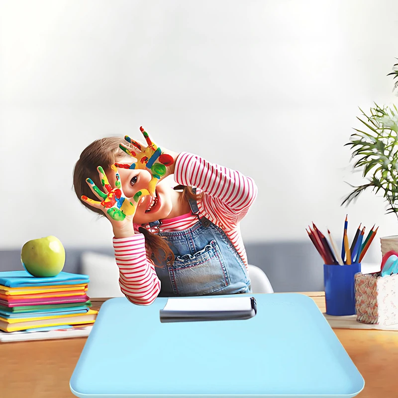 

Silicone Art Mat For Crafts, 24" X 16" Painting Mat For Kids With Raised Sides To Stay Tidy, Paint Craft Mats