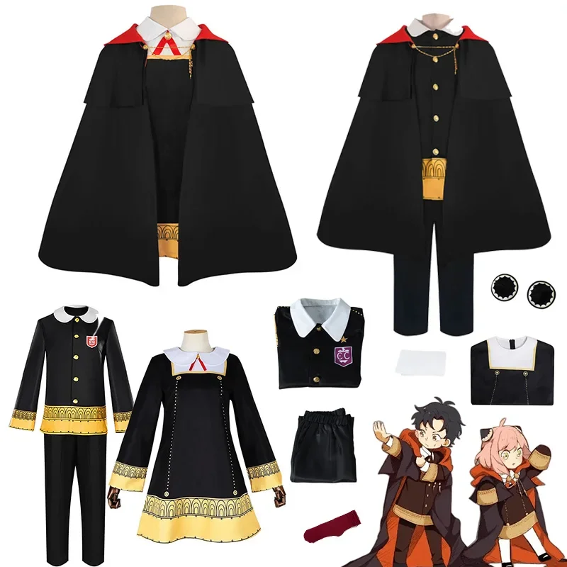 Anime Spy X Family Damian Desmond Anya Forger Cosplay Costumes Cloak Wig Imperial Scholar Cape School Uniform Halloween Clothing