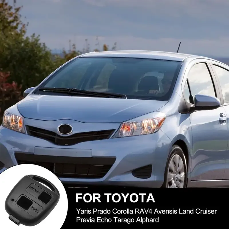 

2pcs Car Key Fob Case Shell Housing Rubber Pad Repair Set For Toyota Yaris Corolla Avis RAV4 Camry Eco Prado Car Accessories