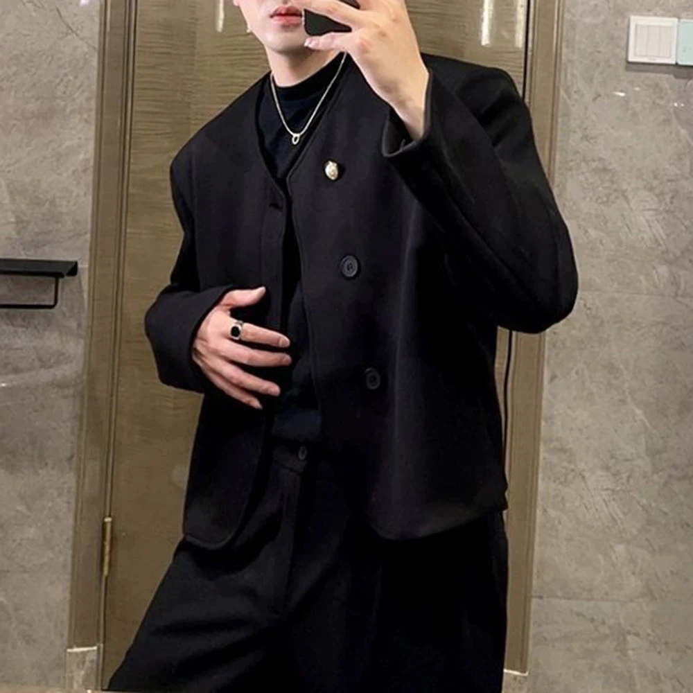 Mens Jackets British Style Casual Suit Jackets Streetwear Fashion Elegant Versatile Trendy Long Sleeve Tops Men'S Clothing 2024