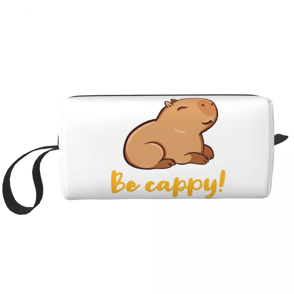 Cute Capybara Be Cappy Makeup Bag Travel Cosmetic Bag for Men Women Cute Animal Toiletry Bags Accessories Organizer