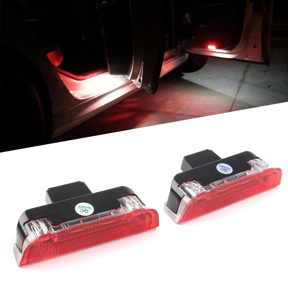 Feux de porte de voiture à LED pour VW Golf GTi, EOS, Jetta, Passat CC, Contrastant, Rocco, Polo, Tiguan, Touareg, Premium, Blanc, Rouge, 2 pièces