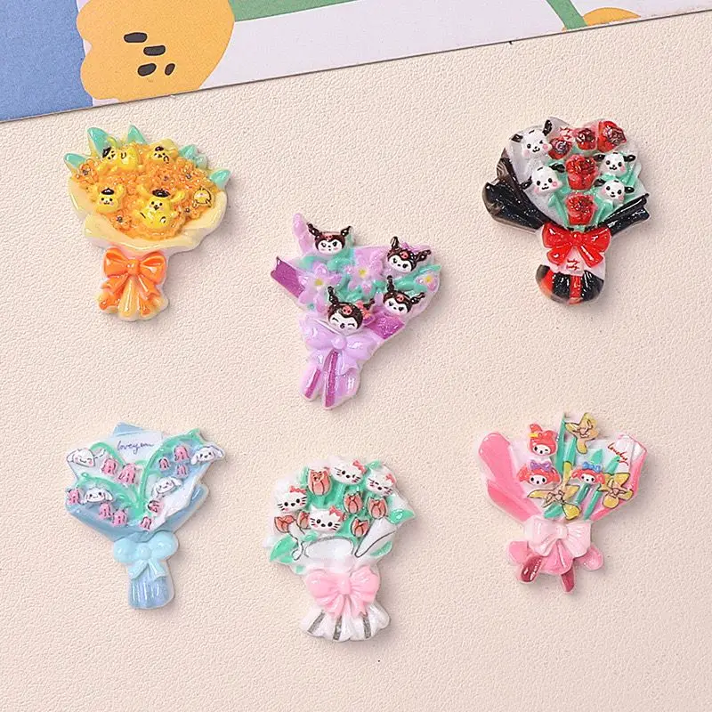 

10 Stuks Resin Kawaii Cartoon Valentine's Day Bouquet Plaksteen Steen Beeldje Scrapbook Diy Decor Woonaccessoires Ambachten