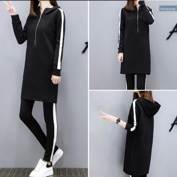 

Fashionable plus Size Autumn Outfit Two-Piece Set Casual Age-Defying Belly Covering Slimming Large Size Women's Ensemble