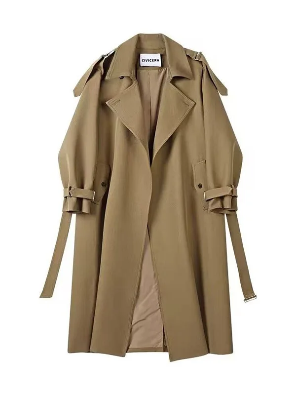 Grande taille 300 Pou robe Sle manteau long pour femme automne printemps saison genou longueur ing Briti Sle coupe-vent pour plus S...