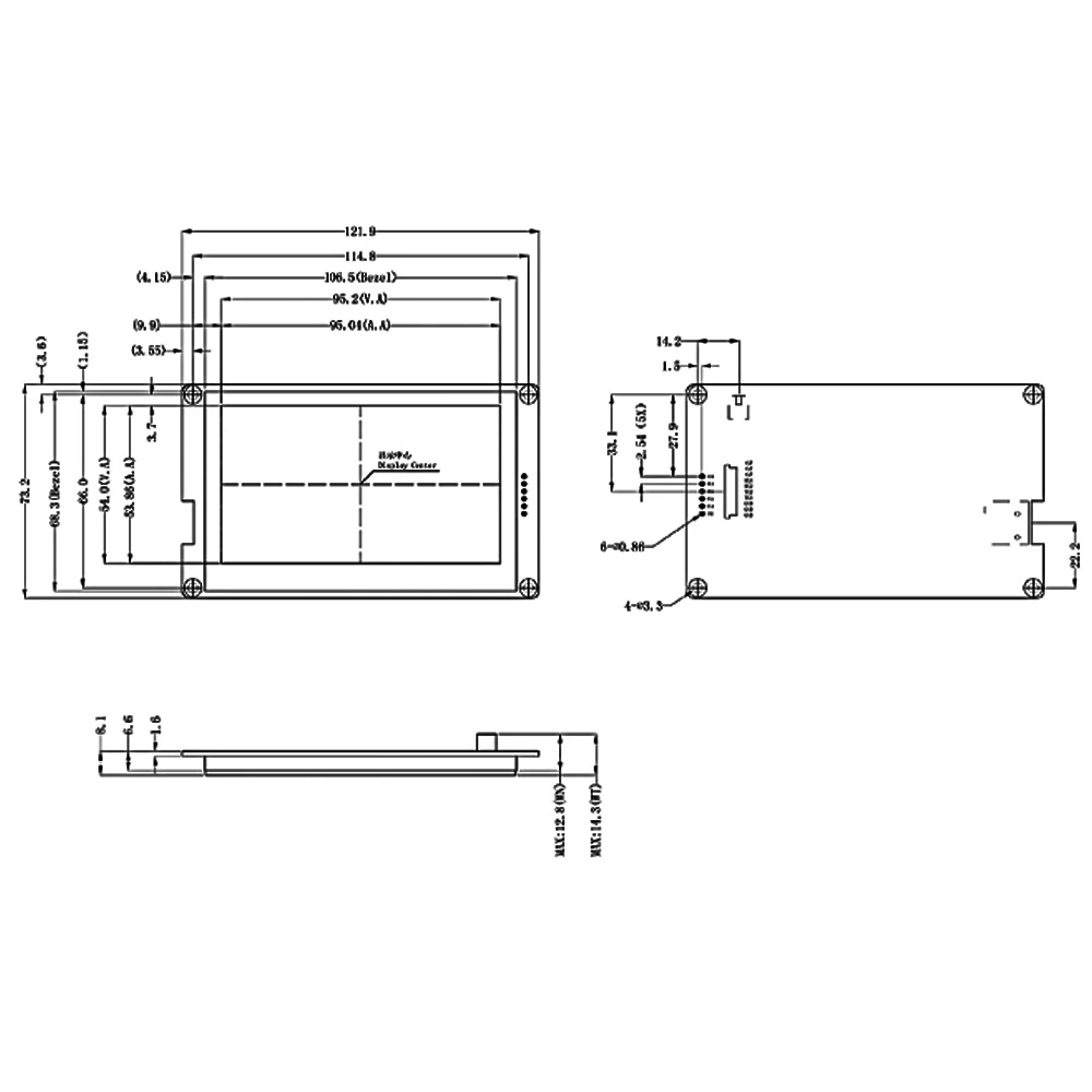 Módulo LCD de Panel táctil resistivo de 4,3 pulgadas, pantalla Serial DGUSII de baja potencia de 480x272, dmt48270c043 _ 06w