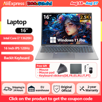 Laptop 16 inch 2.5K 120Hz Intel Core i7-13620H WiFi 6 32GB RAM 1TB SSD Laptop Windows 11 pro Notebook Office Computer