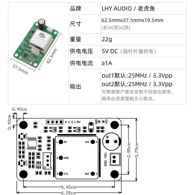 Audio 10 MHz 25 MHz frequentie twee-weg uitgang OCXO thermostatische kristaloscillator klok board upgrade netwerkkaart