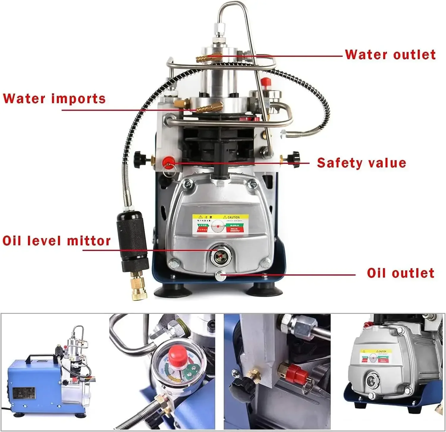 High Pressure Air Compressor Pump,Adjustable Control with Auto-Stop  Air Rifle PCP