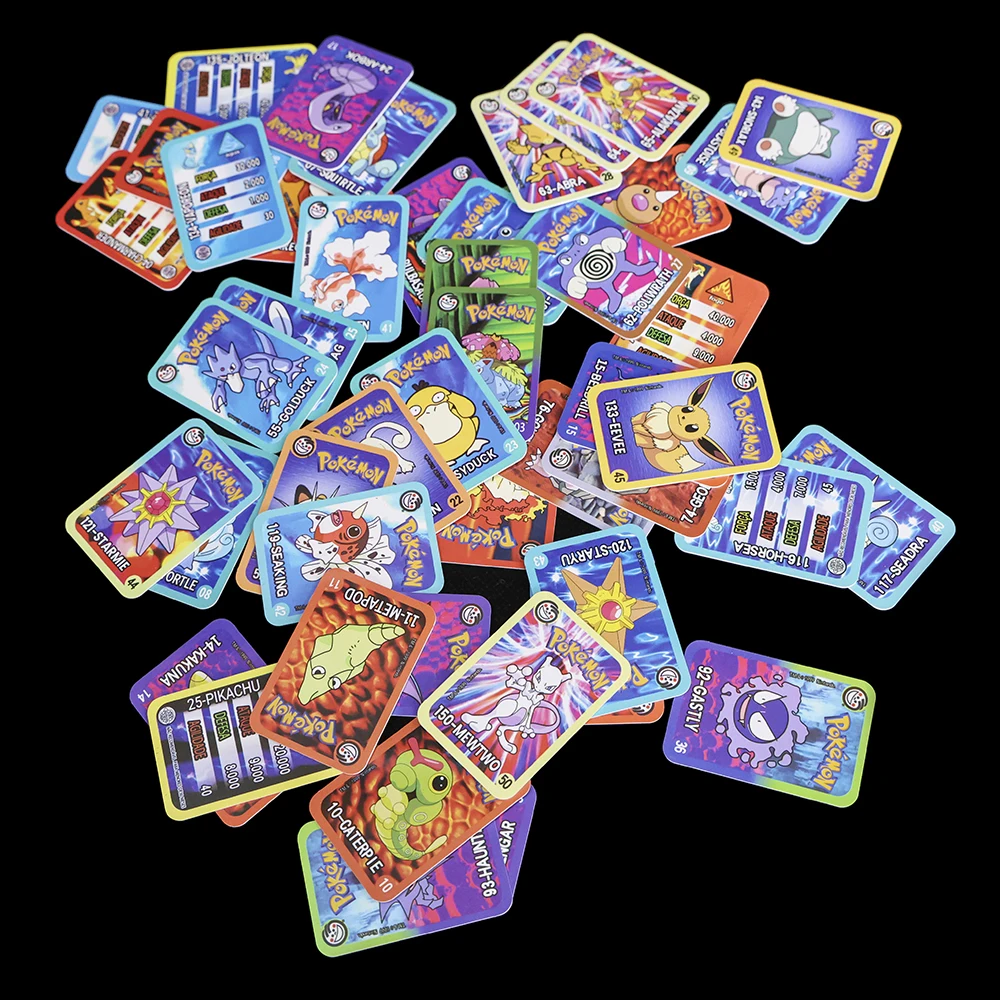 Lote De Tazos Pokemon Collection Elma Chips Cards 90s Complete Version 50Pcs Full Set Retangular Childhood Collect Tasos Gift