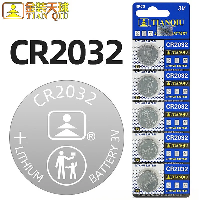 

TIANQIU CR2032 Battery DL2032 ECR2032 BR2032 2032 CR 2032 3V Lithium Button Cell Coin Battery Long Lasting for Watch Remote