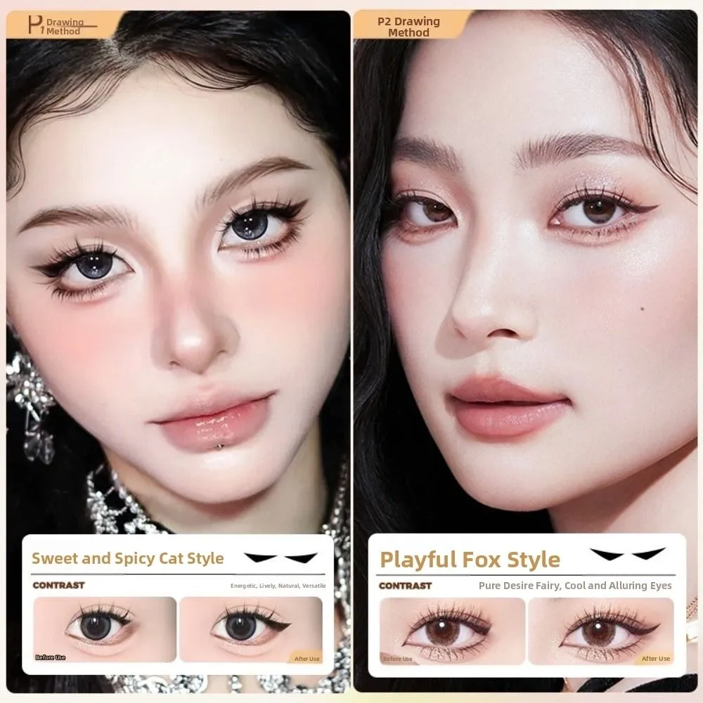 New Waterproof Eyeliner Stamp Quick Dry Black Color Eye Liner Stamp Portable Rotatable Eyeliner Stamp Pen