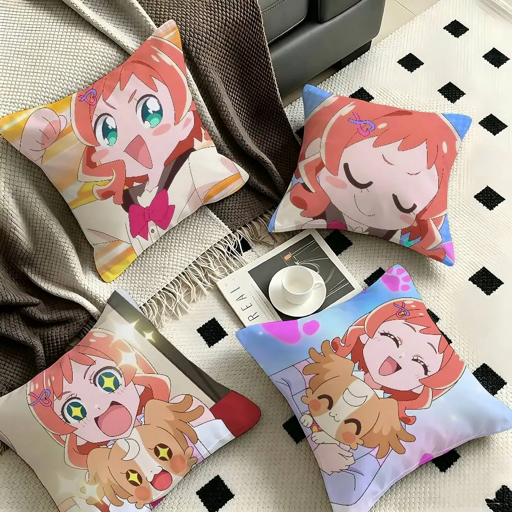 1pc Iroha Inukai Wonderful Precure! Pillow Case Fashion Square Pillowcase Bedroom Sofa Room Ins Decoration Leisure